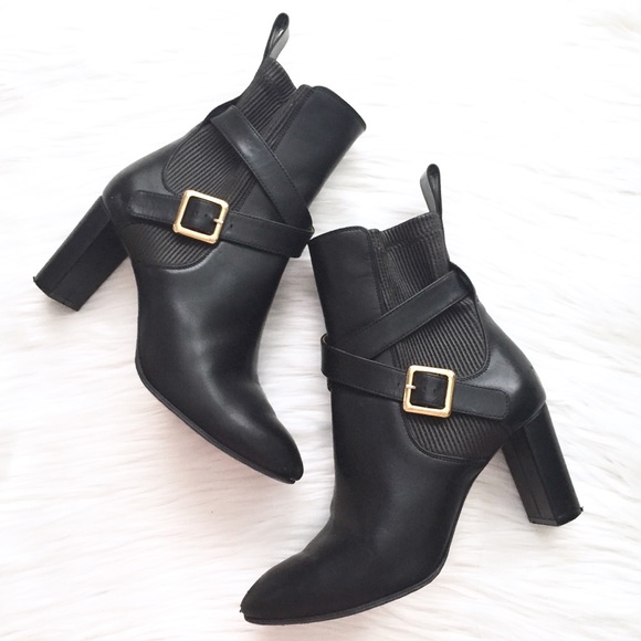 Chloe | Shoes | Chlo Wrap Around Buckle Black Leather Heel Boots | Poshmark